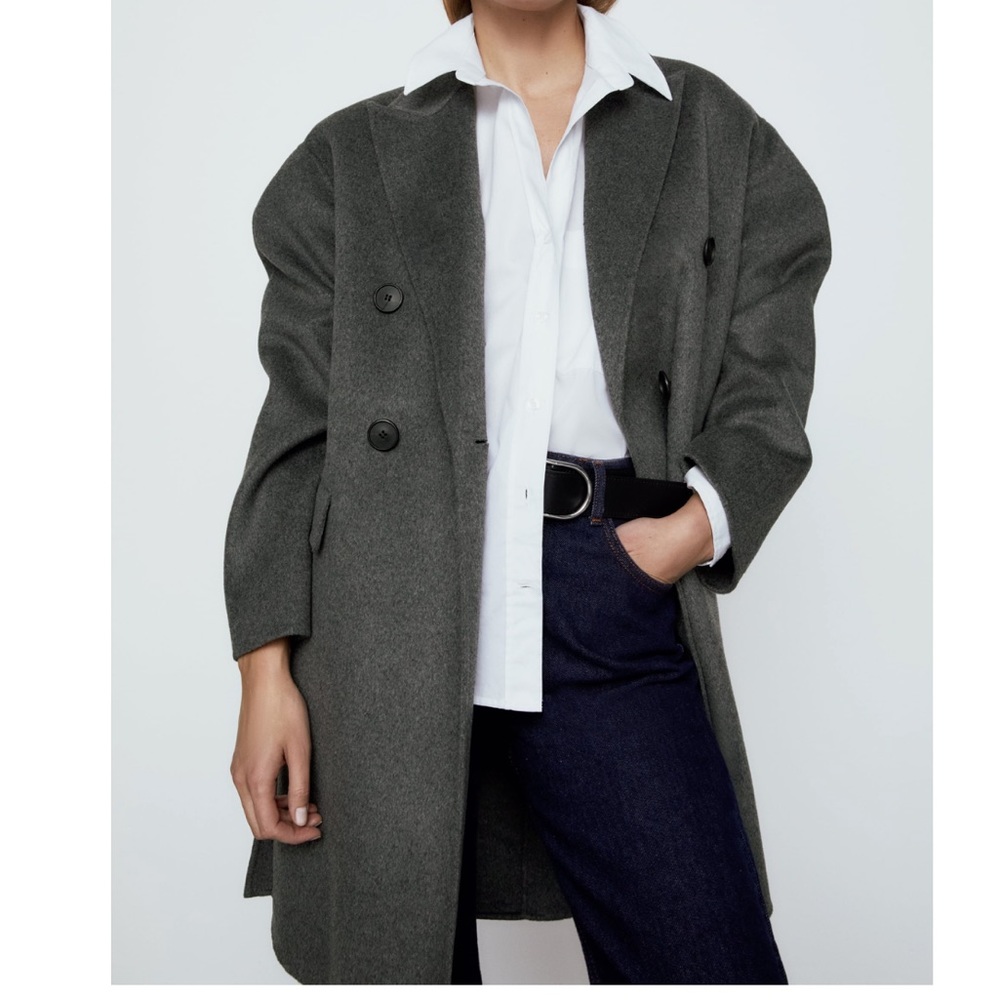 Limited edition luxurious wool blend grey coat - Picture 2 of 7